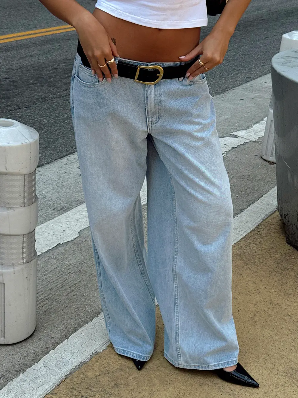 Ramos Low Rise Denim Jeans Light Wash