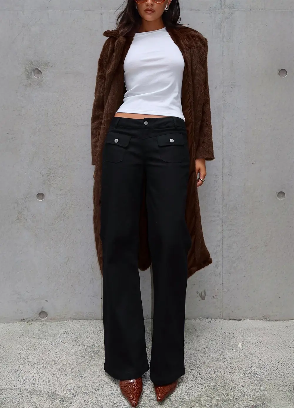 Benicale Low Rise Cargo Pants Black