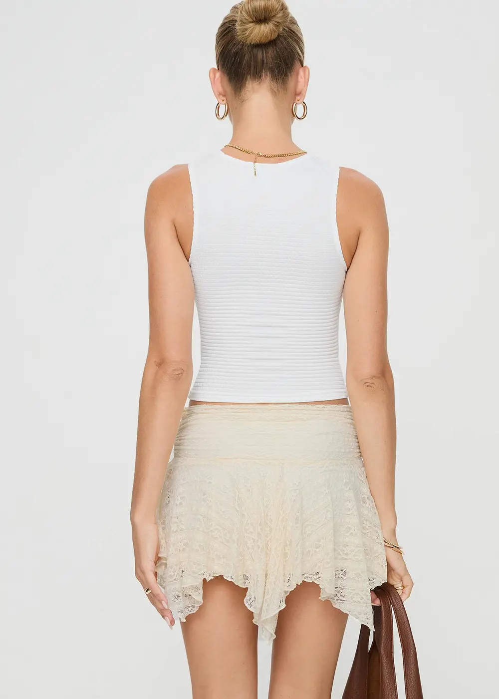 Lifas Lace Mini Skirt Cream