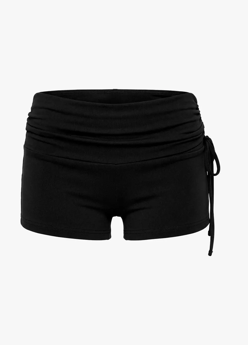Daily Define Ruched Tie Side Micro Shorts Black