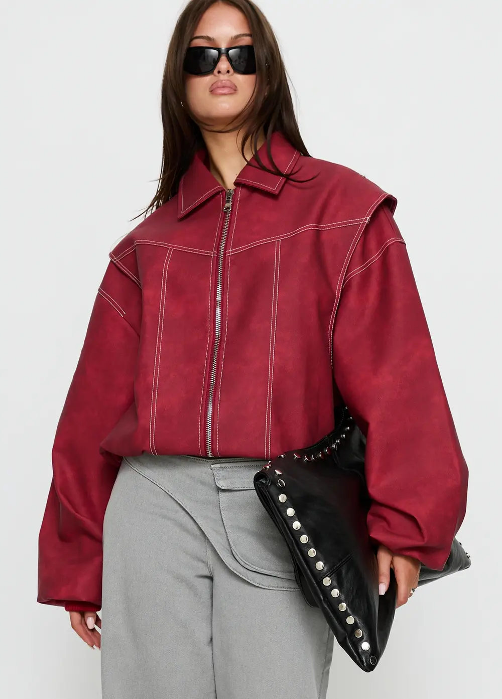 Vista Bomber Jacket Crimson