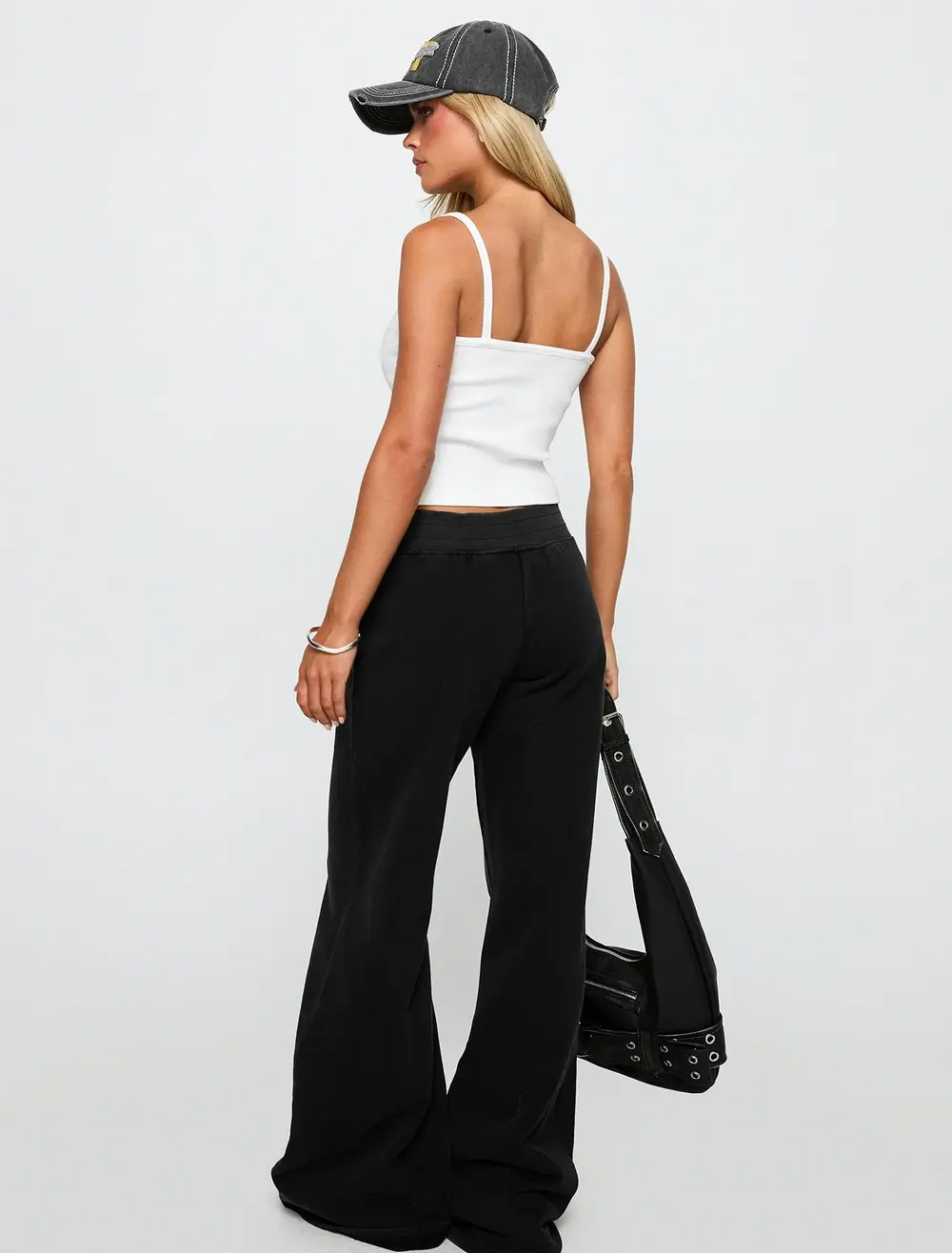 Summits Flared Track Pants Washed Black