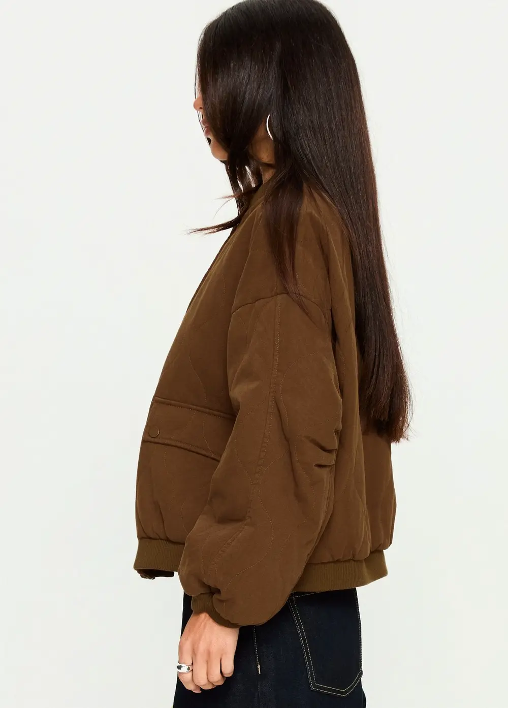 Stick Season Quilted Jacket Brown