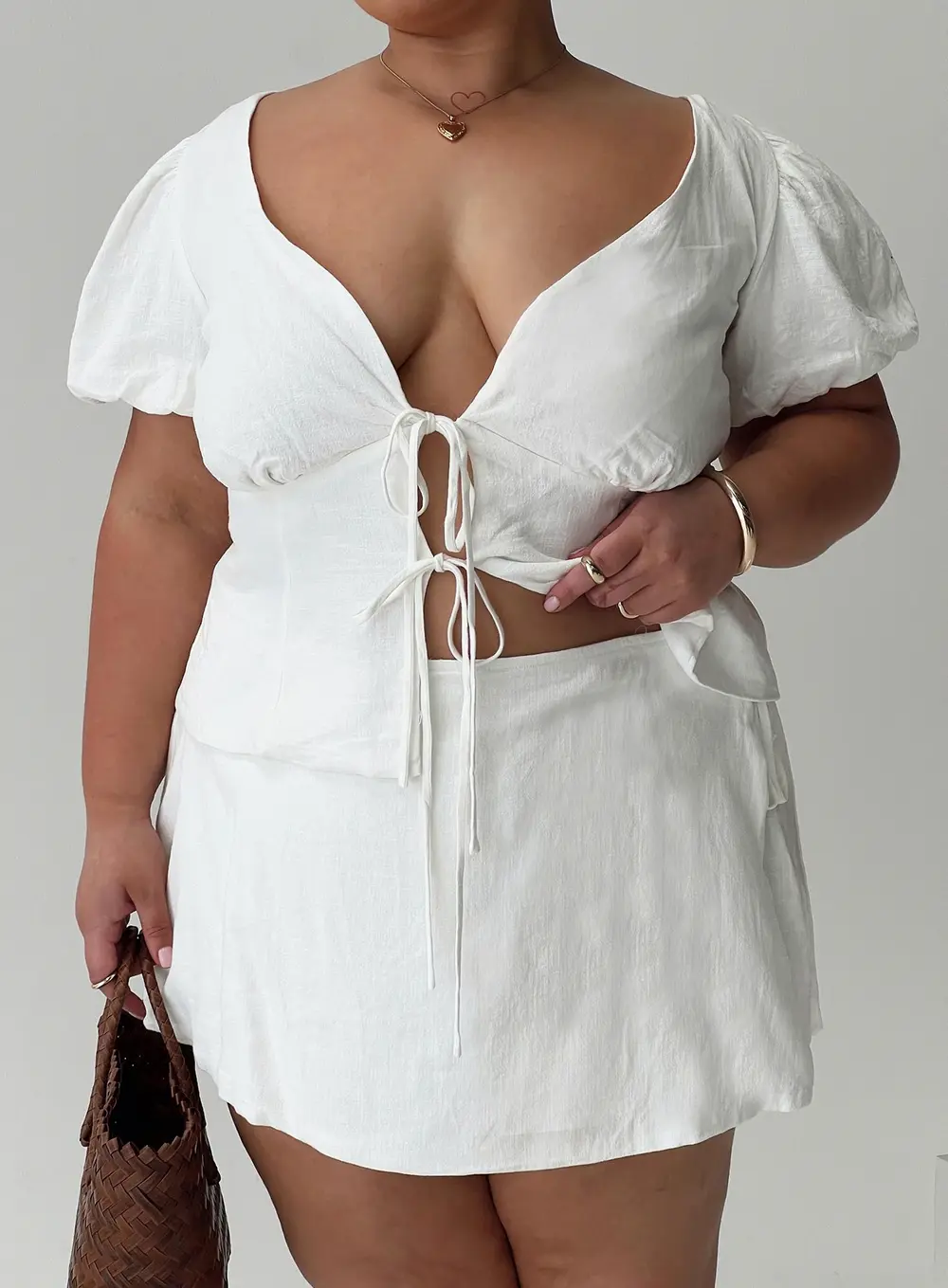 Gulliver Tie Side Mini Skort White Curve