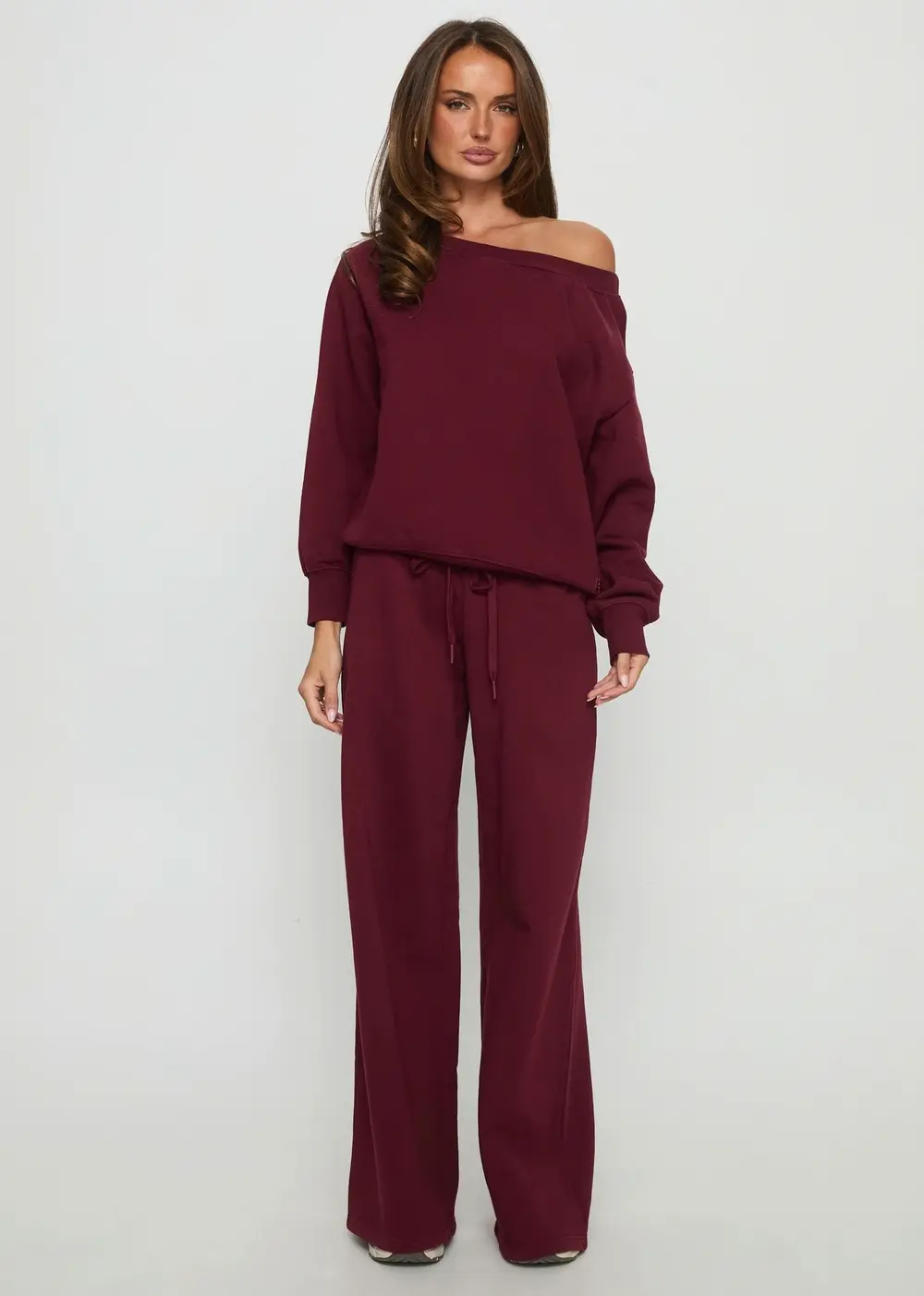 Wellness Off the Shoulder Jumper Currant