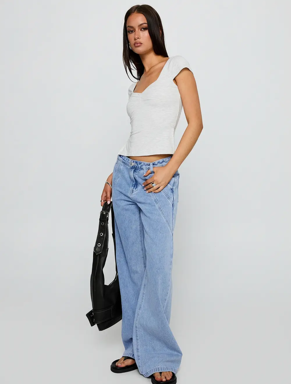 Reaper Mid Rise Baggy Jeans Light Blue Wash