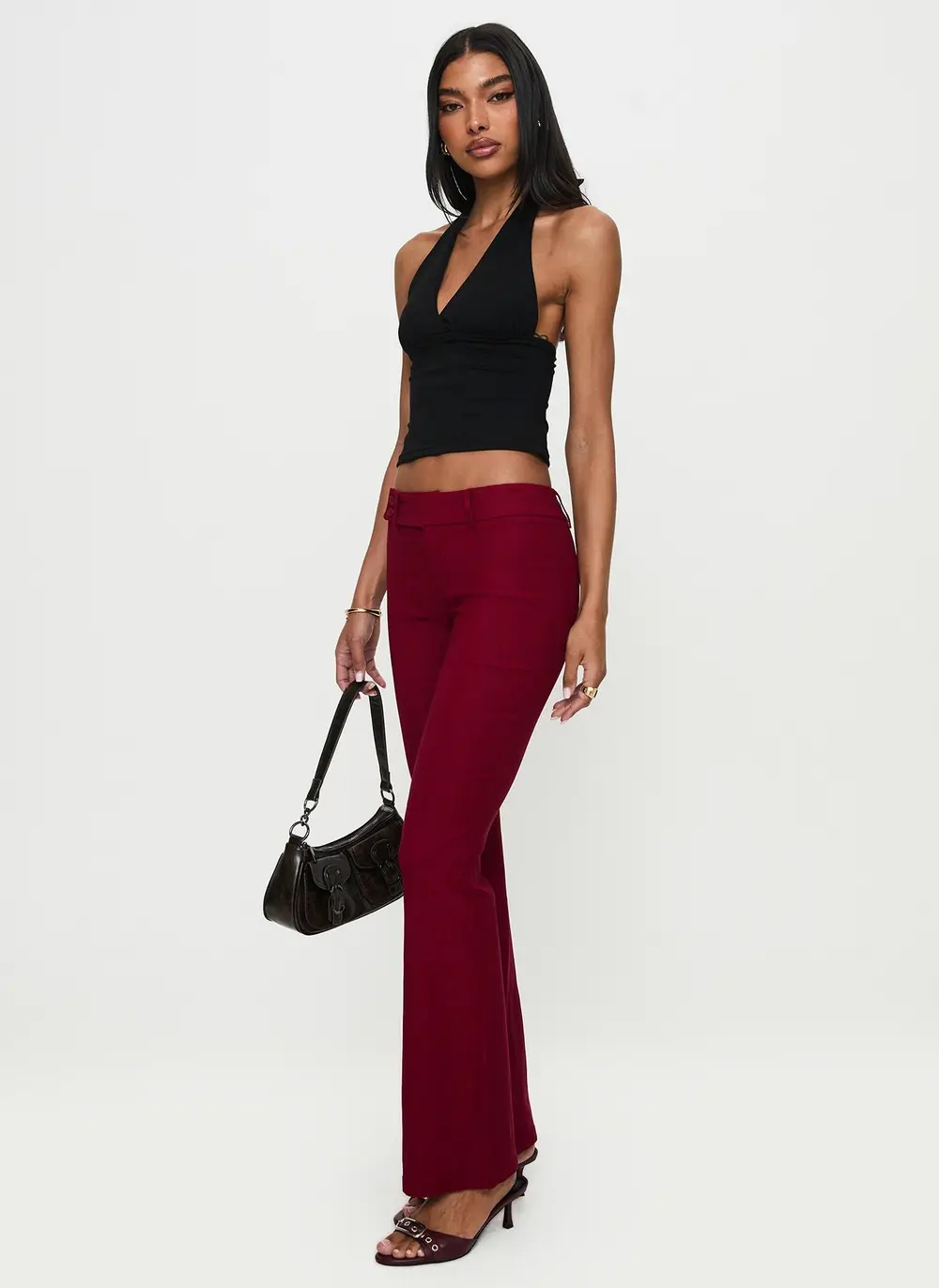 Kinkirk Flared Pants Burgundy