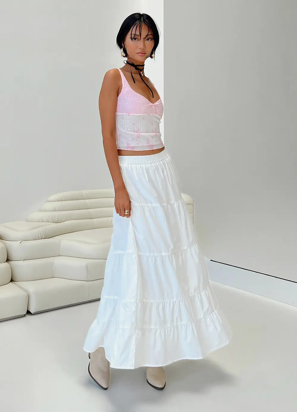Garden Party Maxi Skirt White