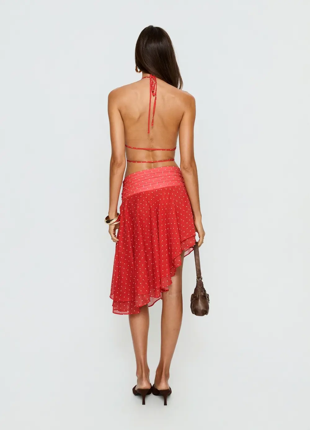 Legacy Midi Skirt Tomato Polka