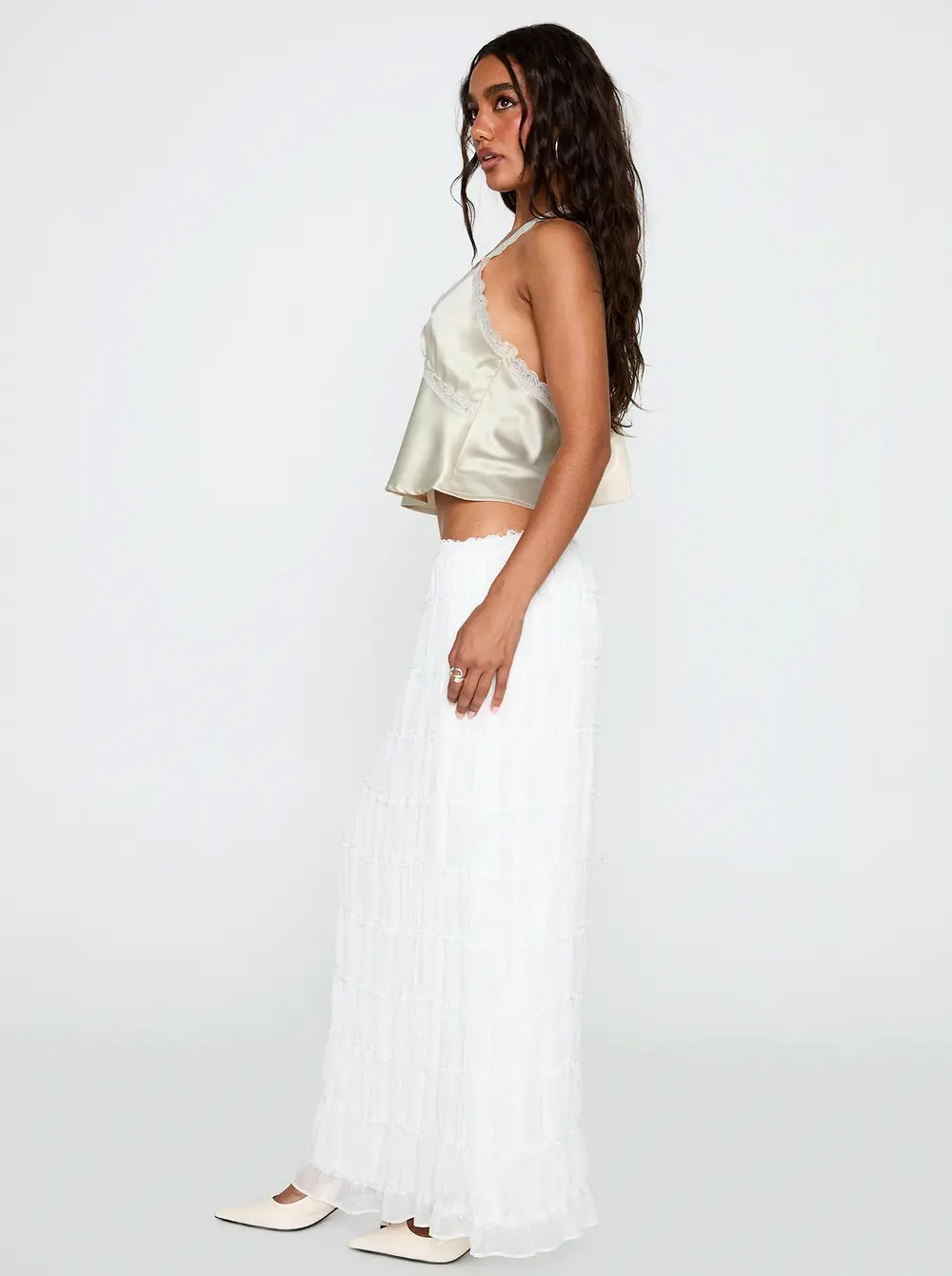 Estefania Maxi Skirt White