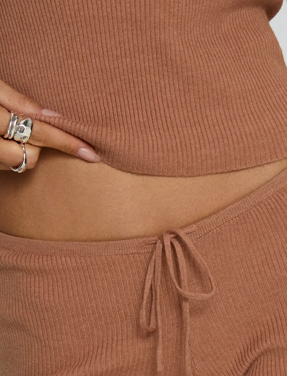 Ahani Low Rise Knit Shorts Mocha