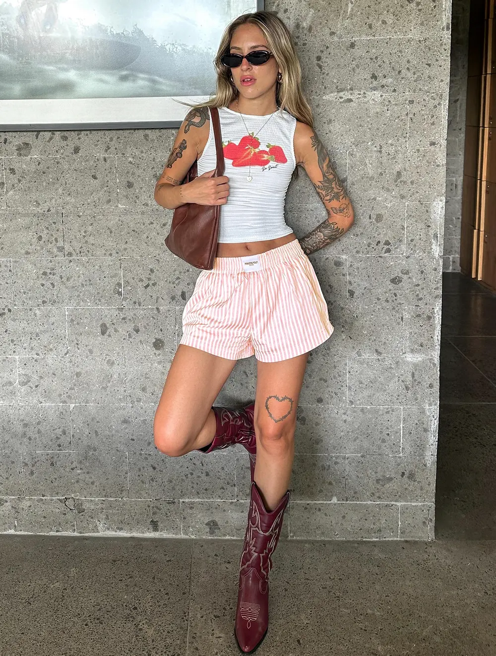 Sincar Boxer Shorts Pink / White Stripe