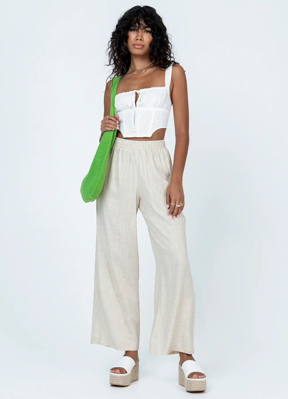 Louis Linen Blend Pants Beige