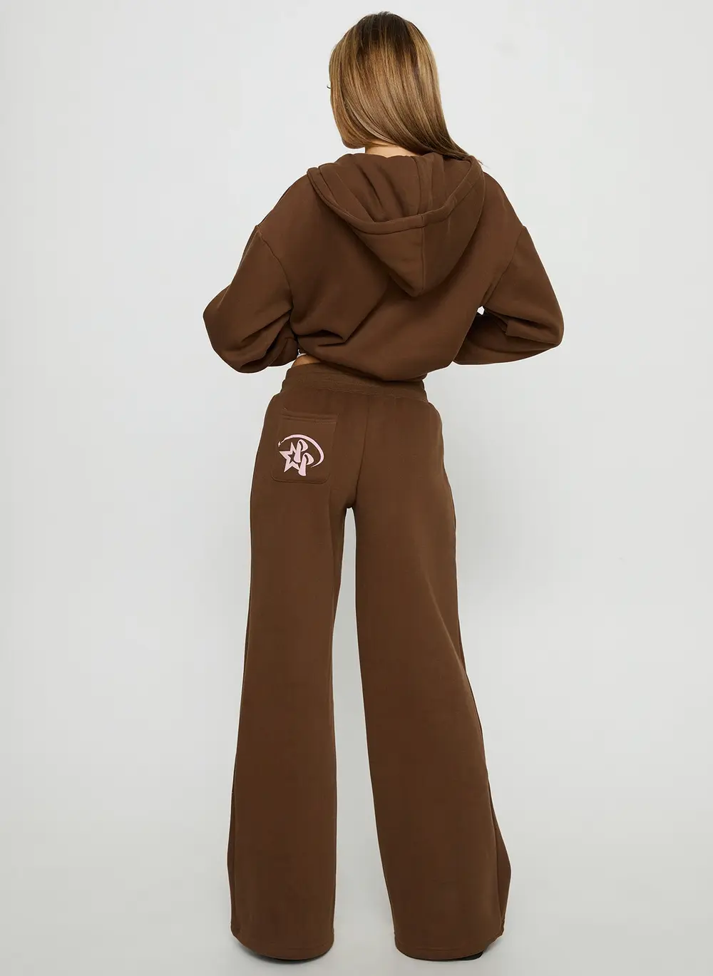 Princess Polly Stargirl Wide Leg Sweat Pants Brown