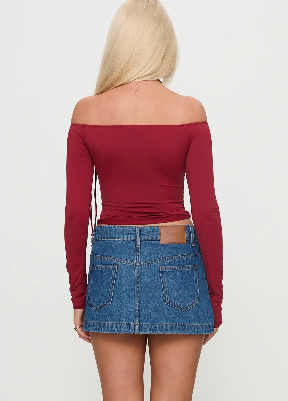 Nicolina Low Rise Denim Mini Skirt Light Wash Tall