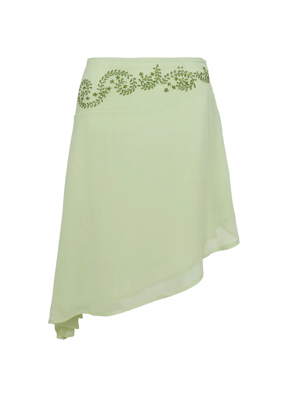 Pappilion Asymmetrical Midi Skirt Sage