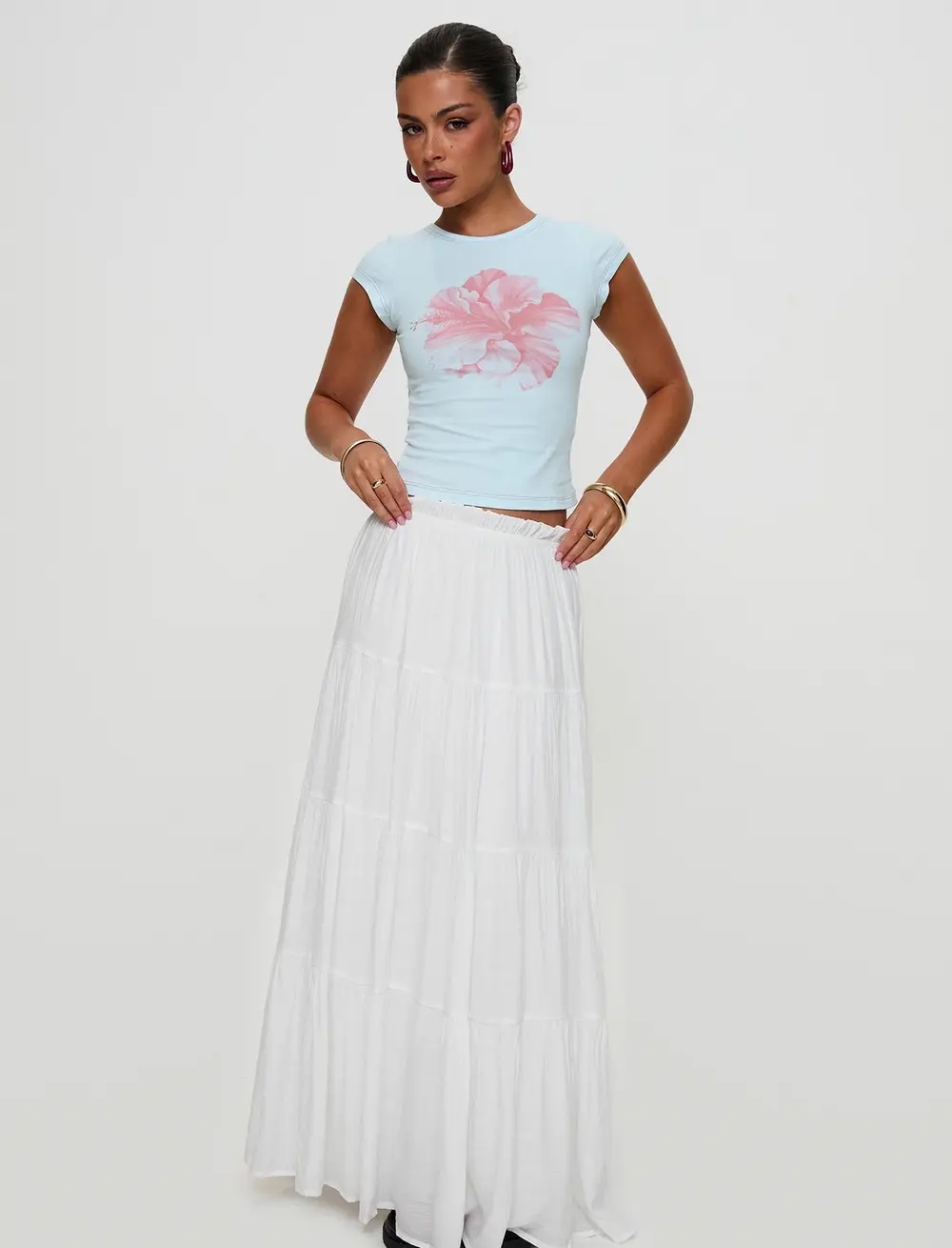 Mya Maxi Skirt White