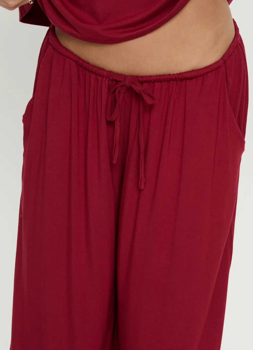 Cozy Hour Sleep Relaxed Pants Red