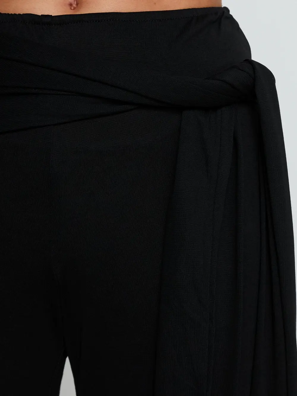 Katiana Wrap Jersey Pants Black