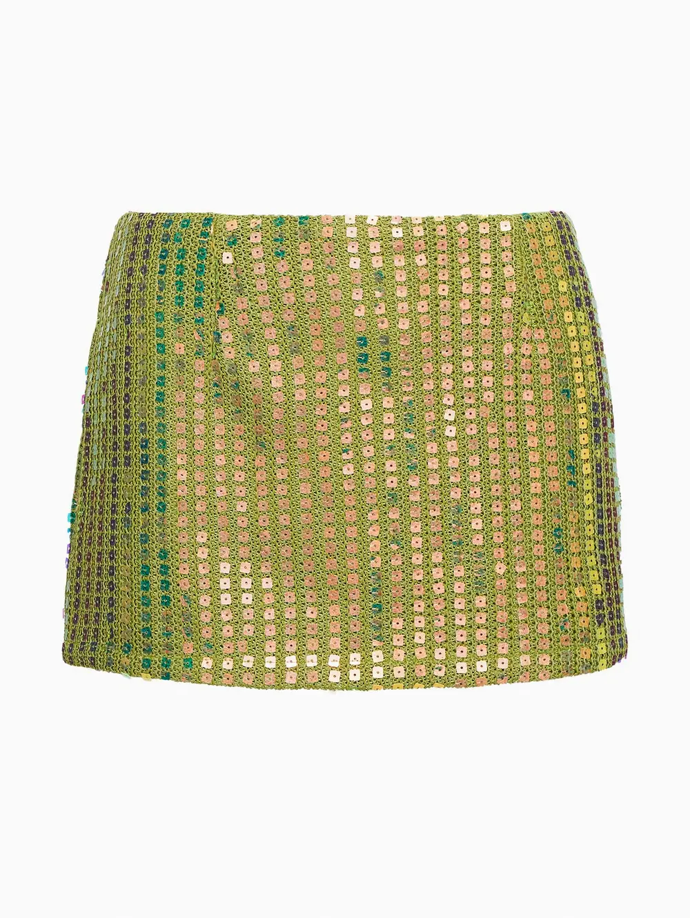 Zelaia Shimmer Mini Skirt Green