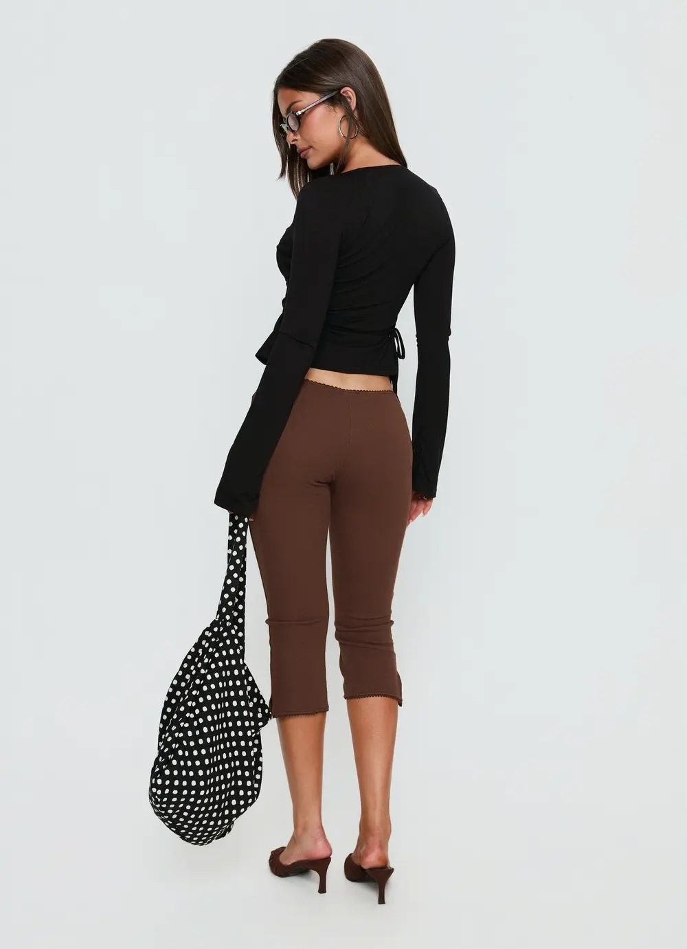 Baseline Rib Capri Pants Chocolate