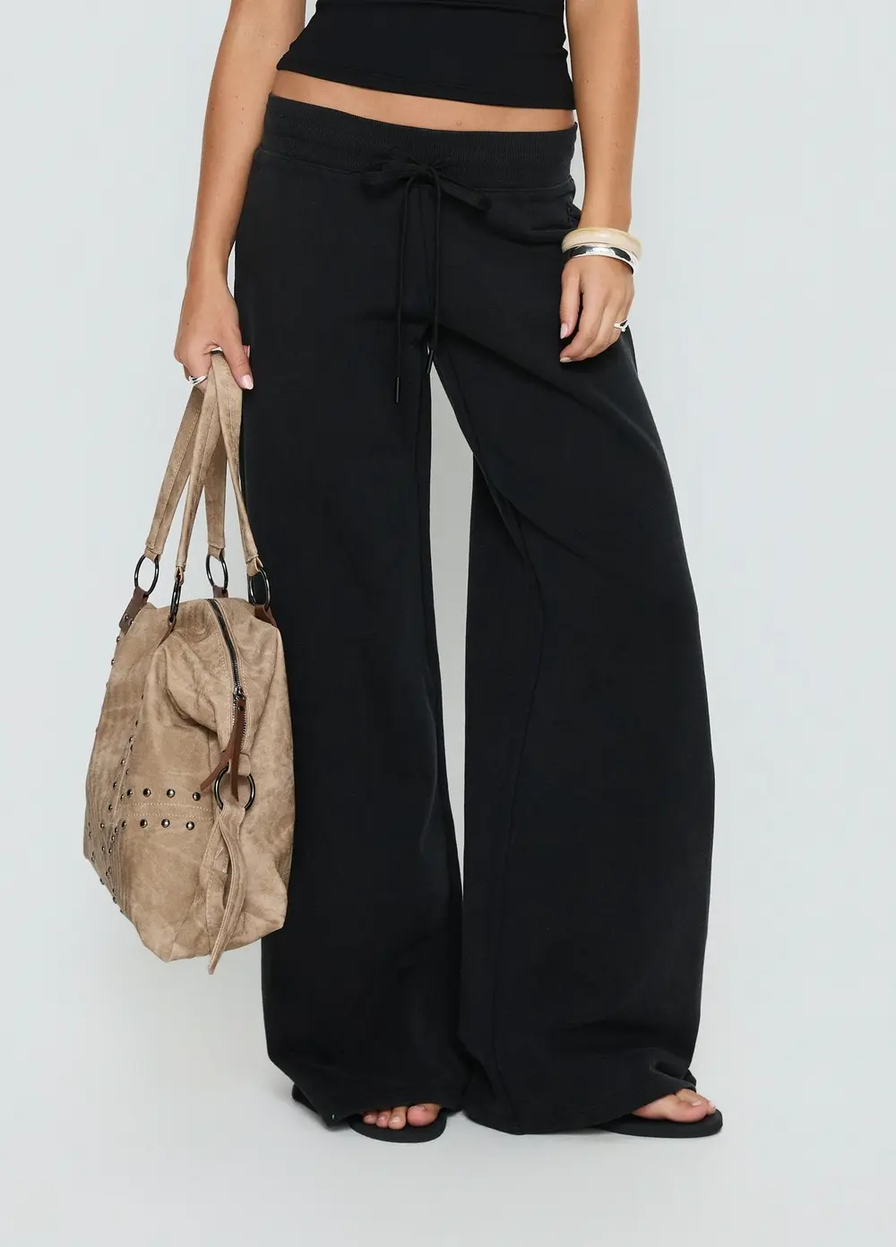 Dodie Wide Leg Pants Washed Black