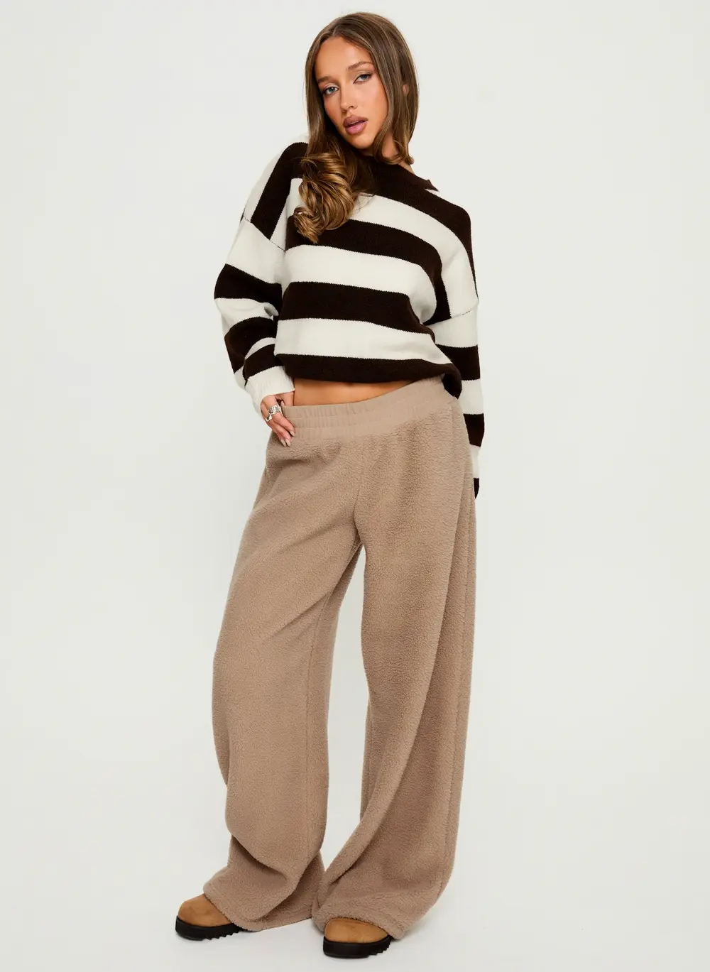 Siberia Fleece Track Pant Light Brown