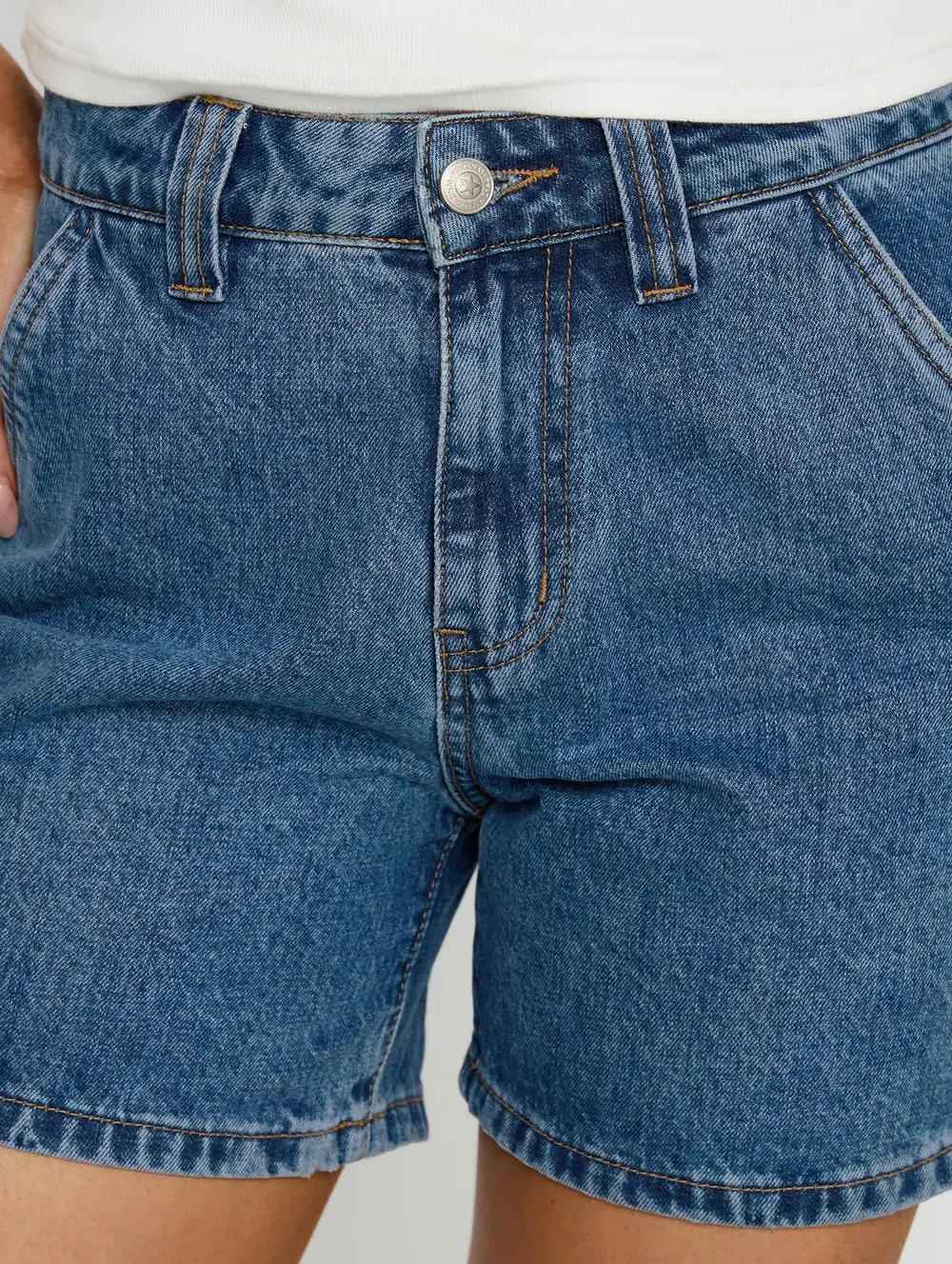 Lou Carpenter Denim Shorts Mid Wash