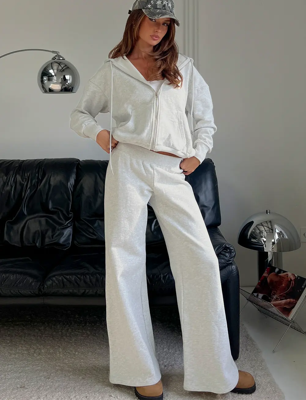 Summits Flared Track Pants Grey Marle