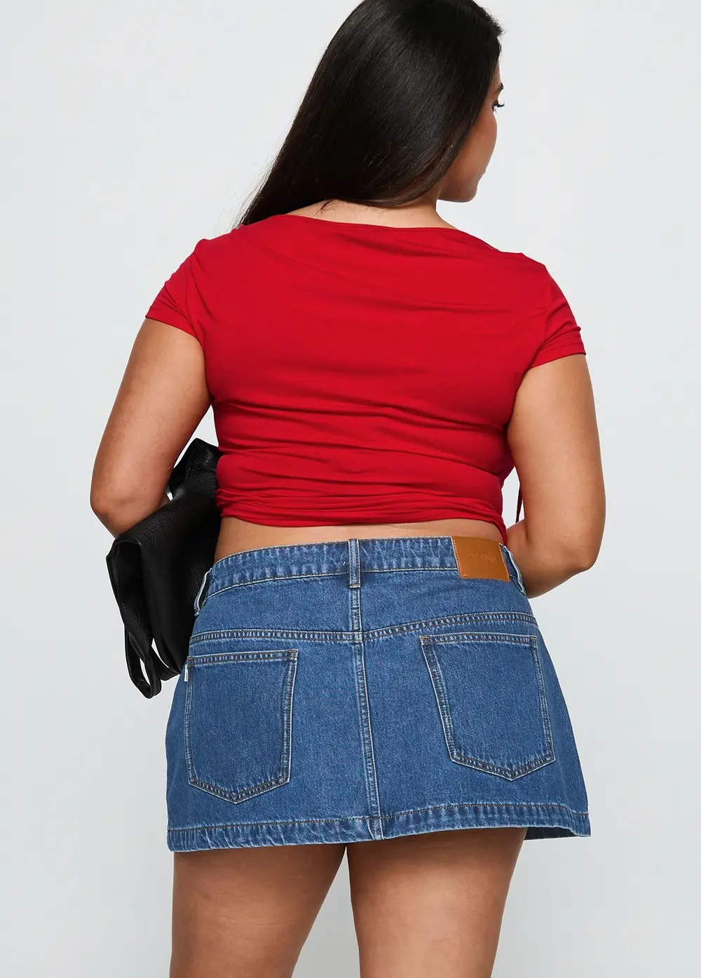 Nicolina Low Rise Denim Mini Skirt Light Wash Curve