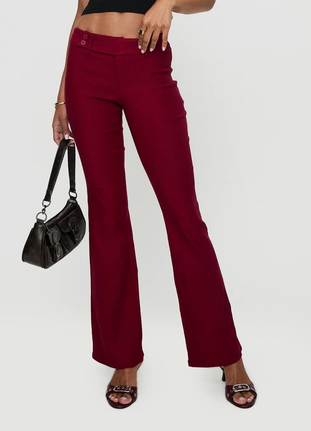 Kinkirk Flared Pants Burgundy