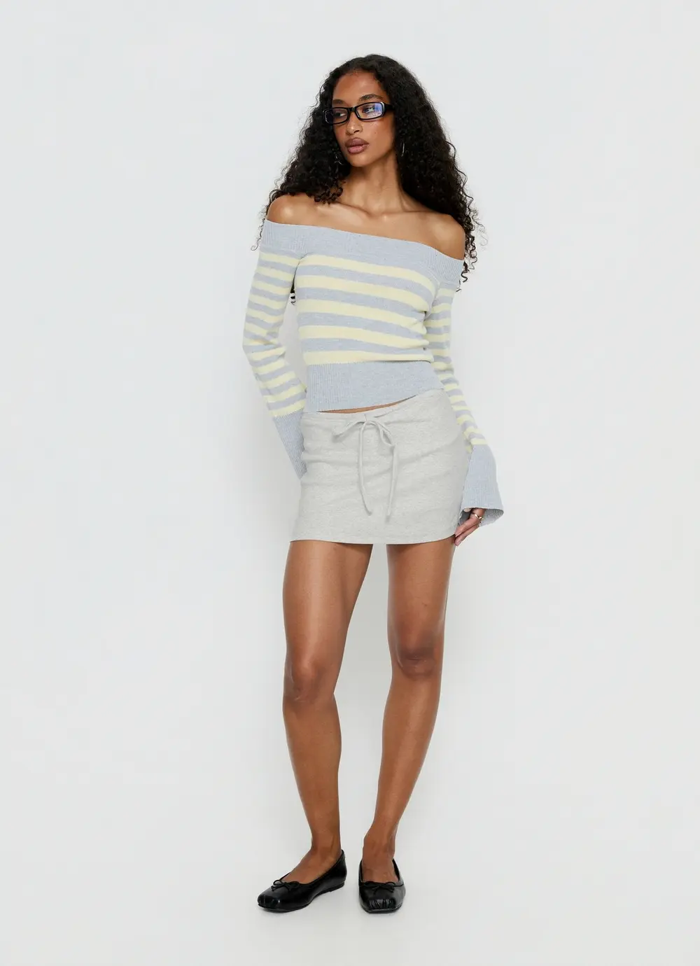 Baseline Rib Skort Grey Marle