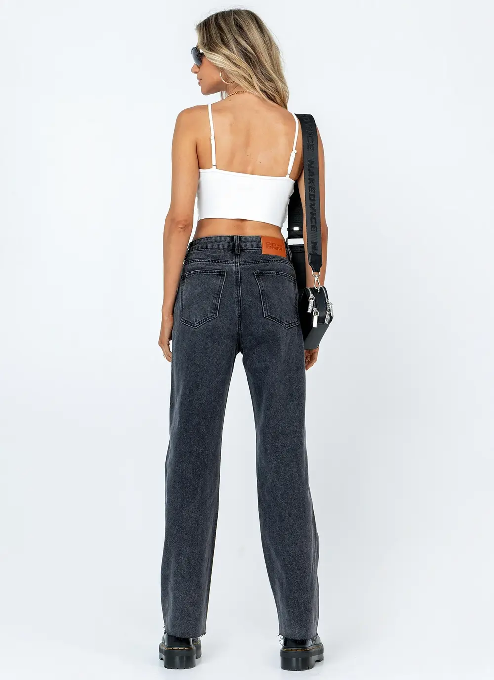 Arlington High Rise Straight Leg Denim Jeans Black