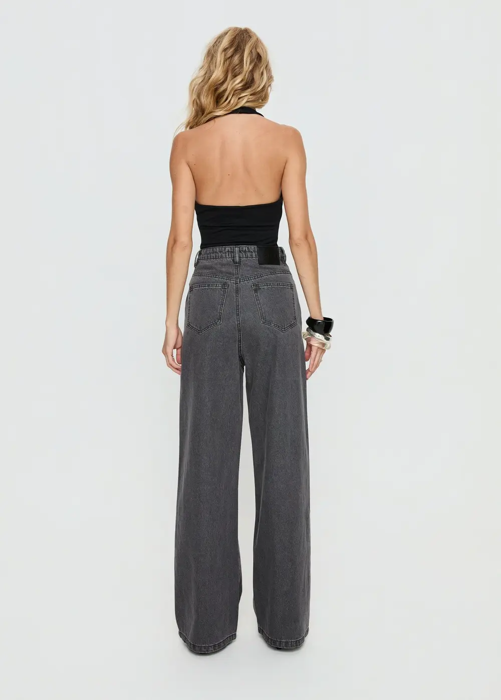 Nicolo High Rise Straight Leg Jeans Washed Grey