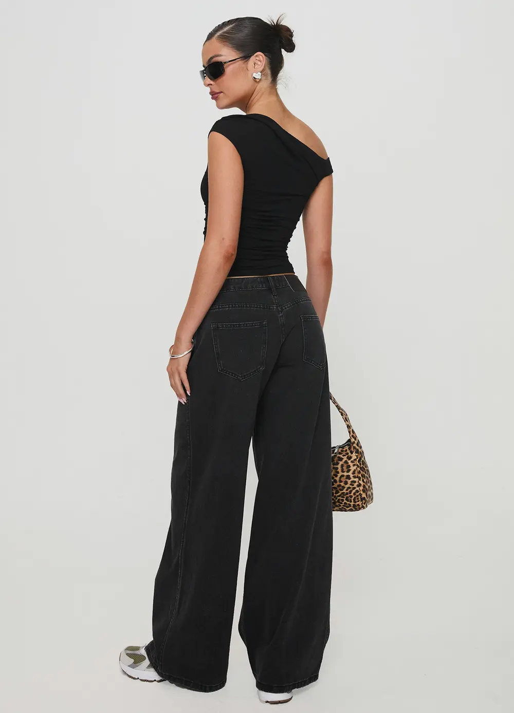 Ramos Low Rise Denim Jeans Washed Black