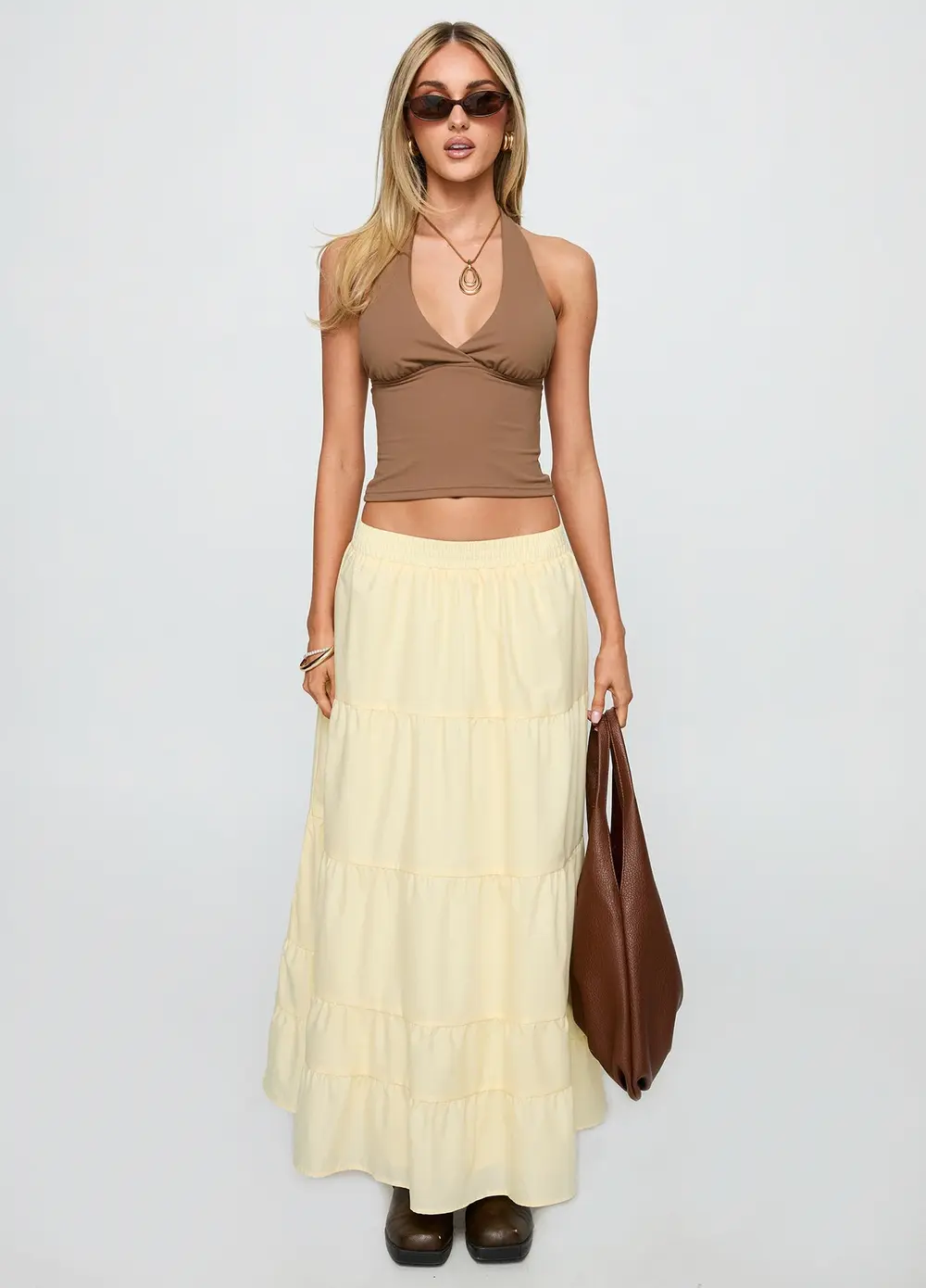 Garden Party Maxi Skirt Lemon