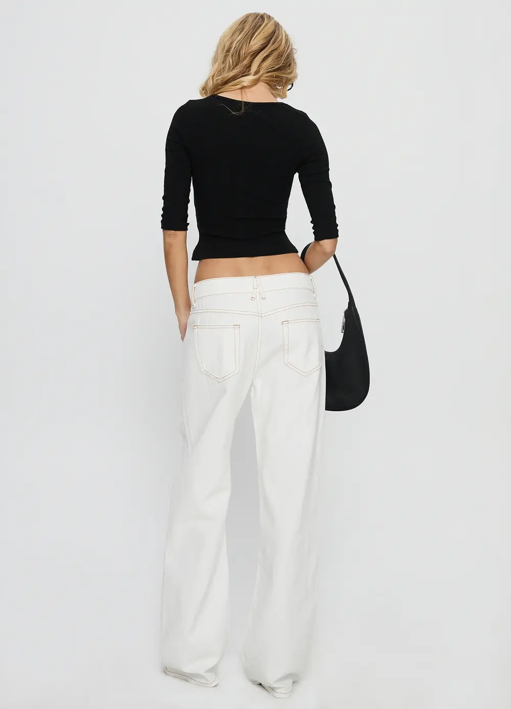 Top Model Low Rise Straight Leg Jeans Porcelain