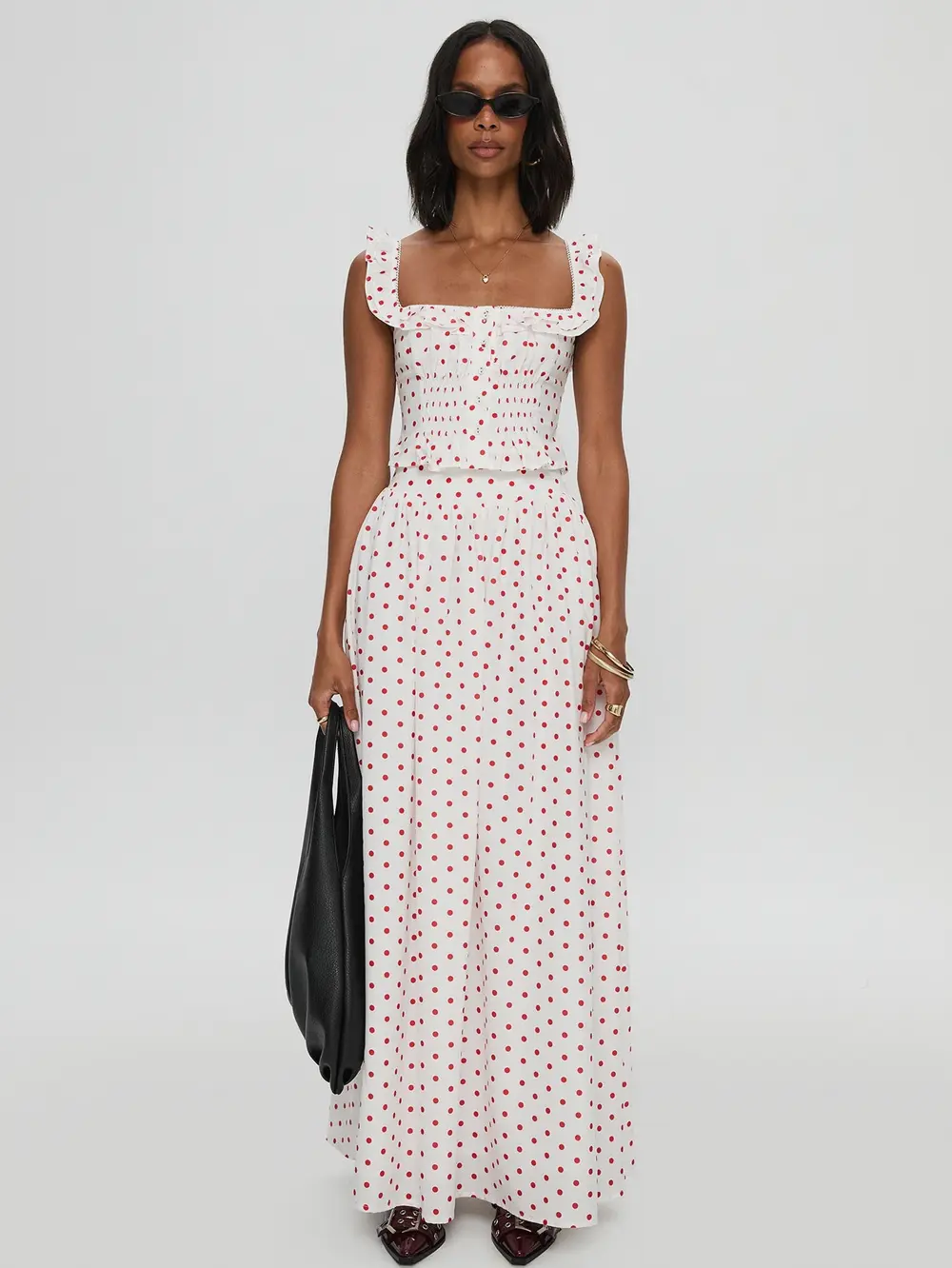 Valerio Maxi Skirt White / Red