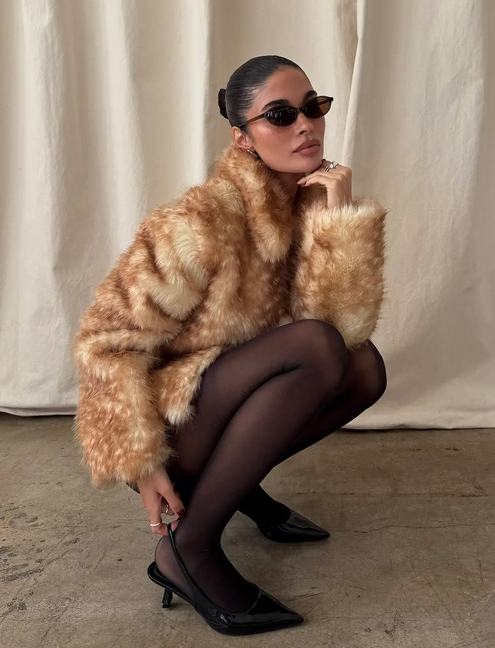 Dawnn Faux Fur Jacket Animal