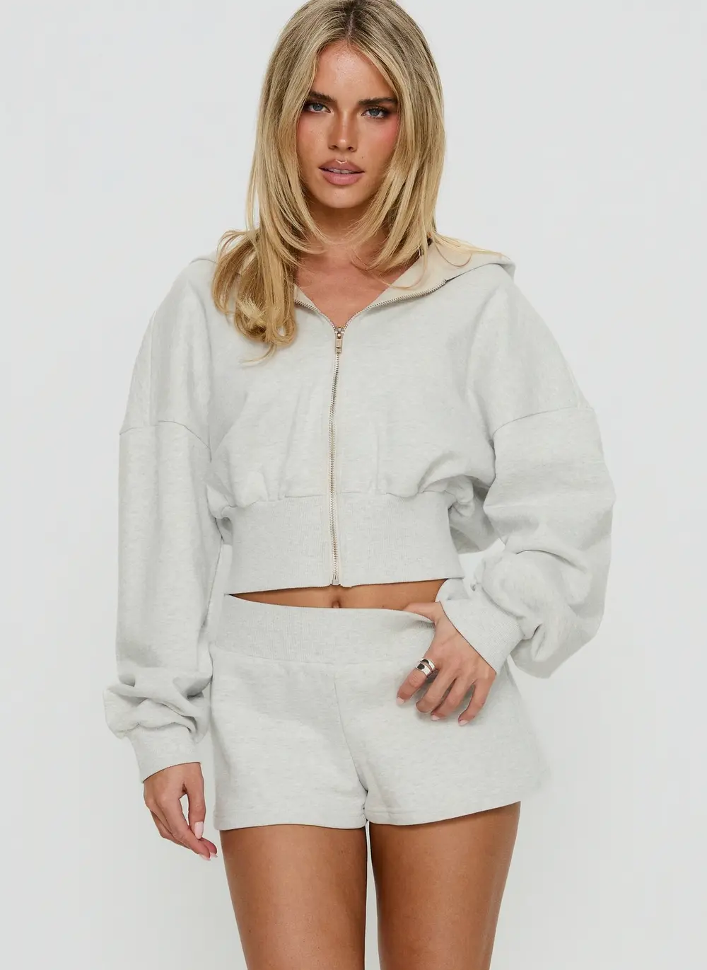 Daybreak Rib Waist Shorts Snow Marle