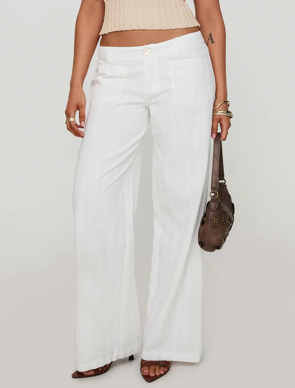 Vendi Low Rise Pant White