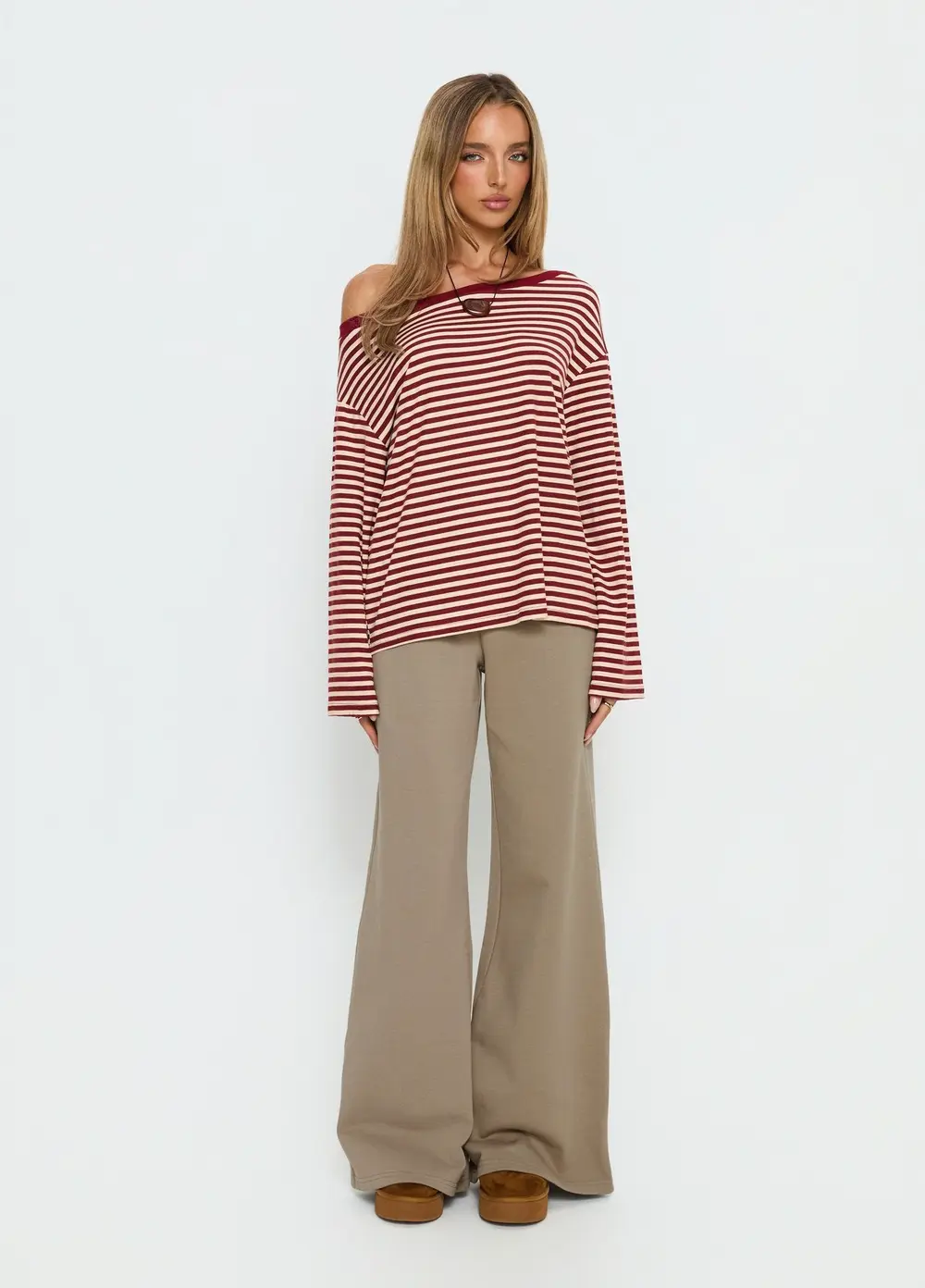 Summits Flared Track Pants Latte