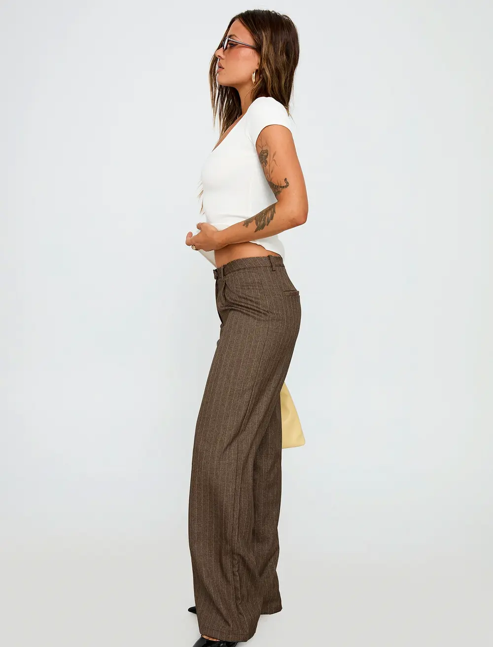 Broadcast Pants Beige Pinstripe