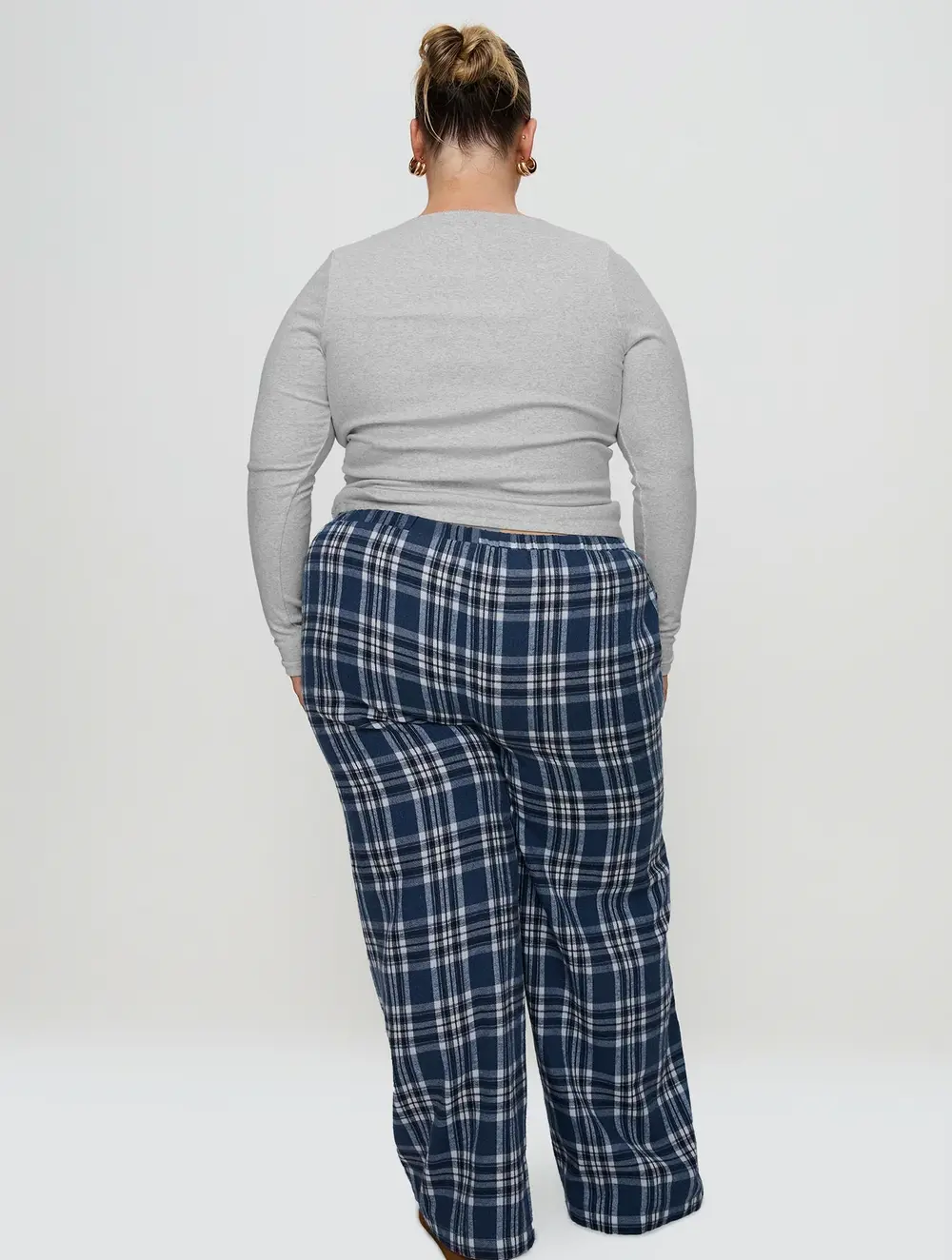 In The Morning Sleep Pant Blue Check Curve