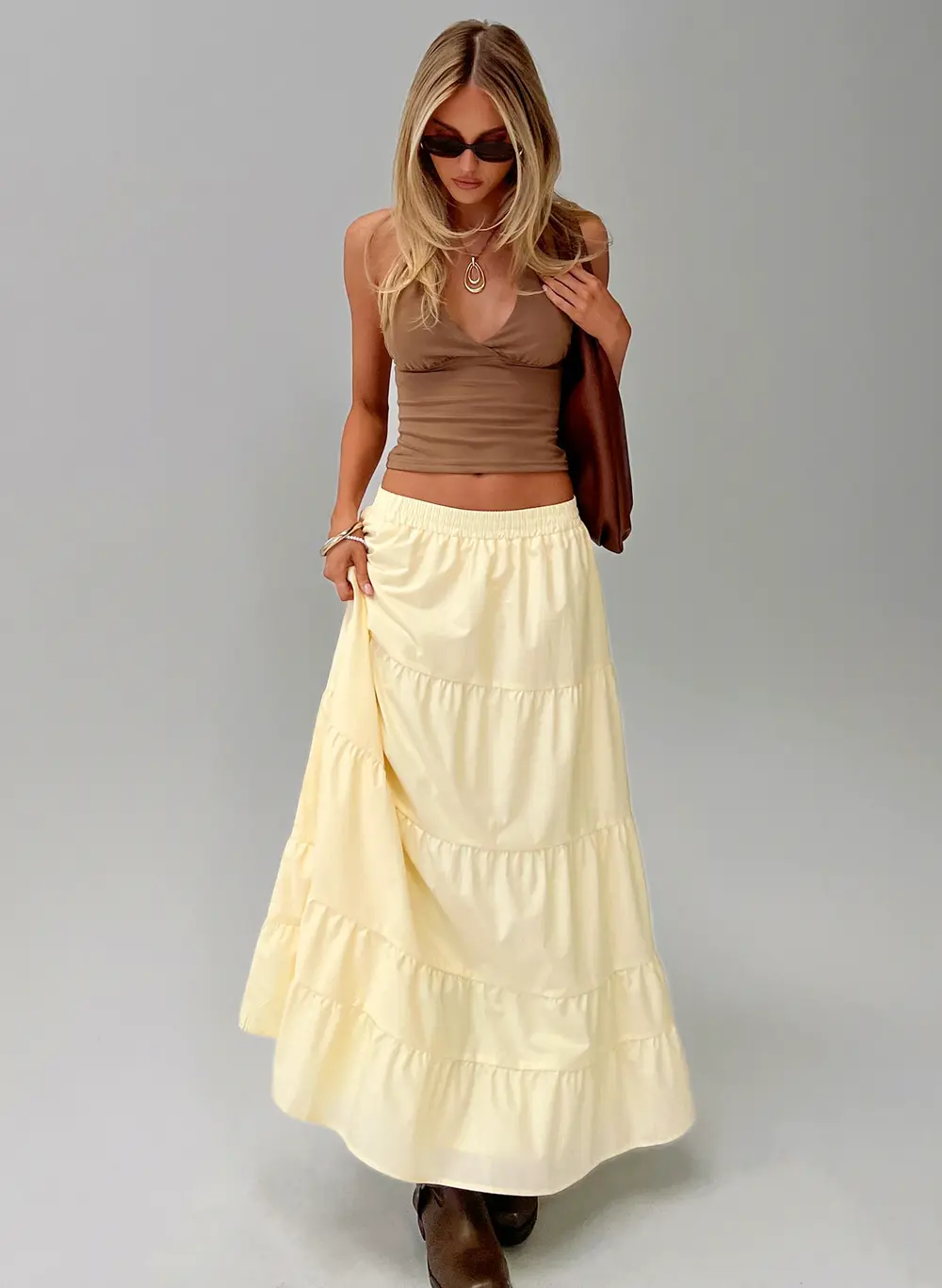 Garden Party Maxi Skirt Lemon