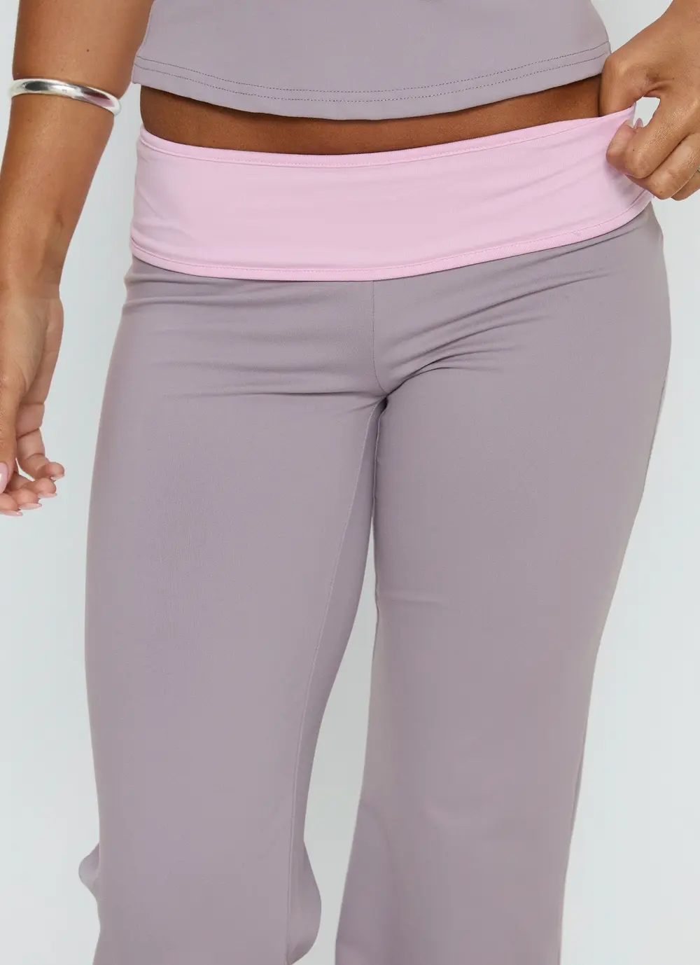 Kobee Jersey Flare Pants Slate / Dusty Pink