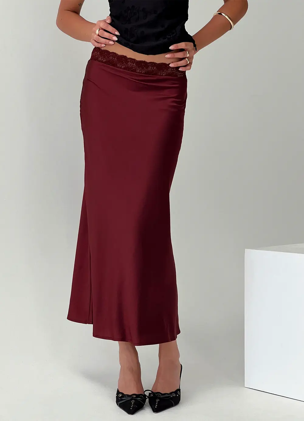 The Charmaine Maxi Skirt Burgundy