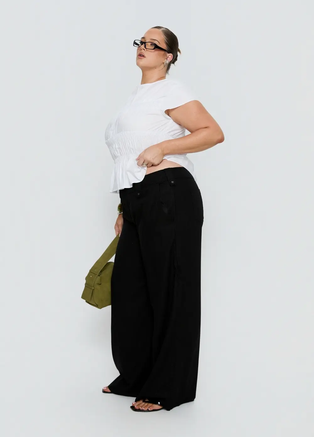 Pedra Wide Leg Pant Black Curve