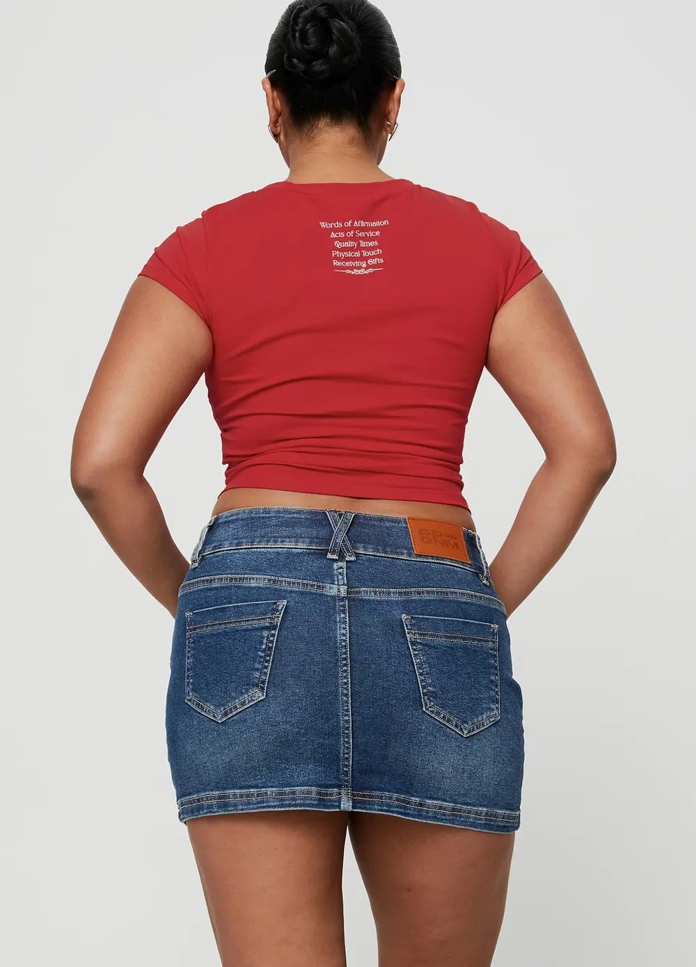 Faya Low Rise Denim Mini Skirt Dark Blue