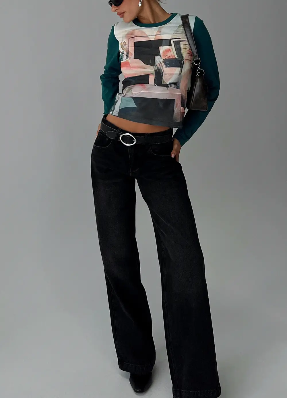 Anelli Low Rise Straight Leg Jeans Washed Black